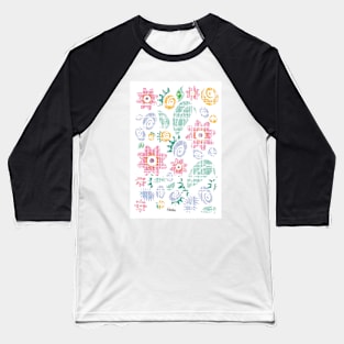 Cleanest White Grunge Floral Baseball T-Shirt